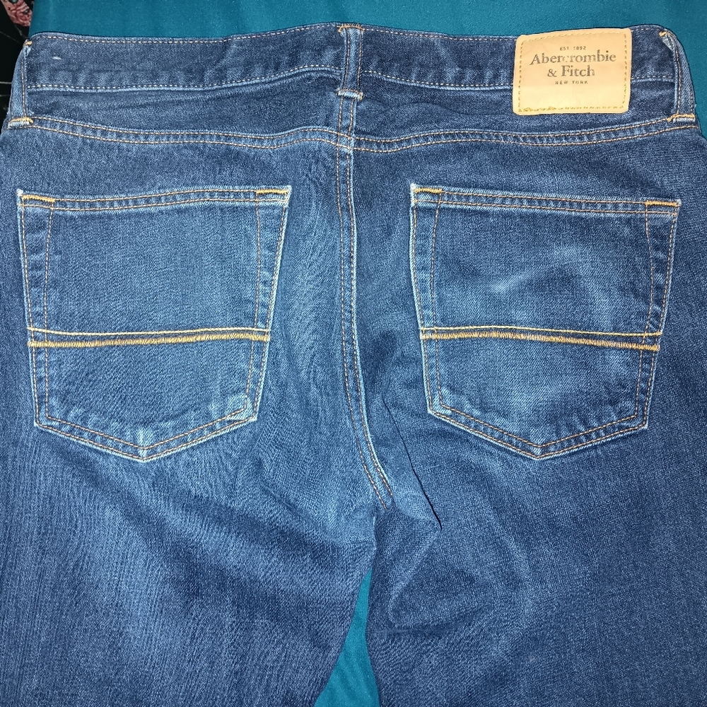 Abercrombie and Fitch dark blue jeans. W 32 L 34